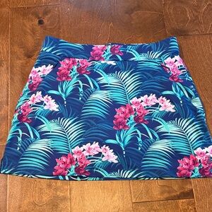 Tommy Bahama Blue and Pink Floral A-Line Skirt